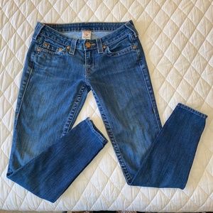 True Religion Gwen Jeans Skinny Zipper Ankle Sz 27